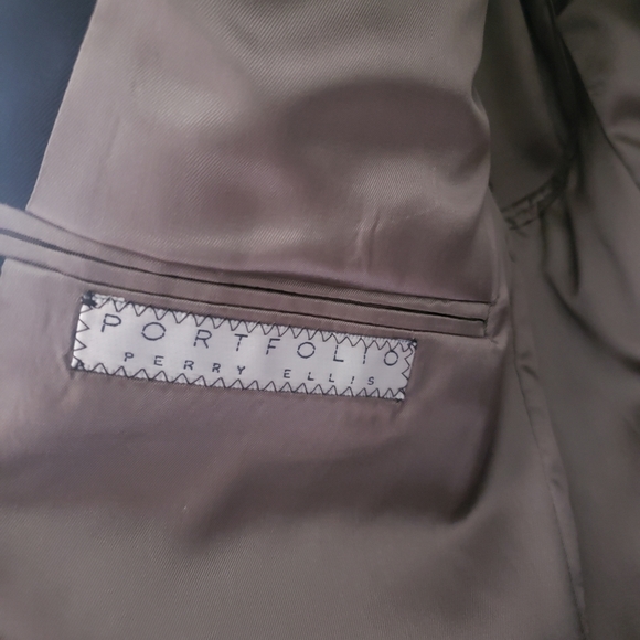 NAVY PERRY ELLIS SPORTS COAT SIZE 40 - Picture 2 of 4